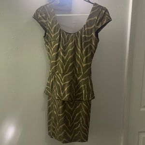 Peplum Women’s Gold Dress